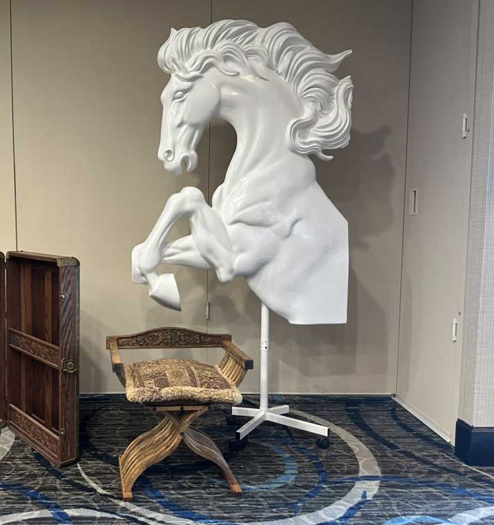 Large scale horse carving